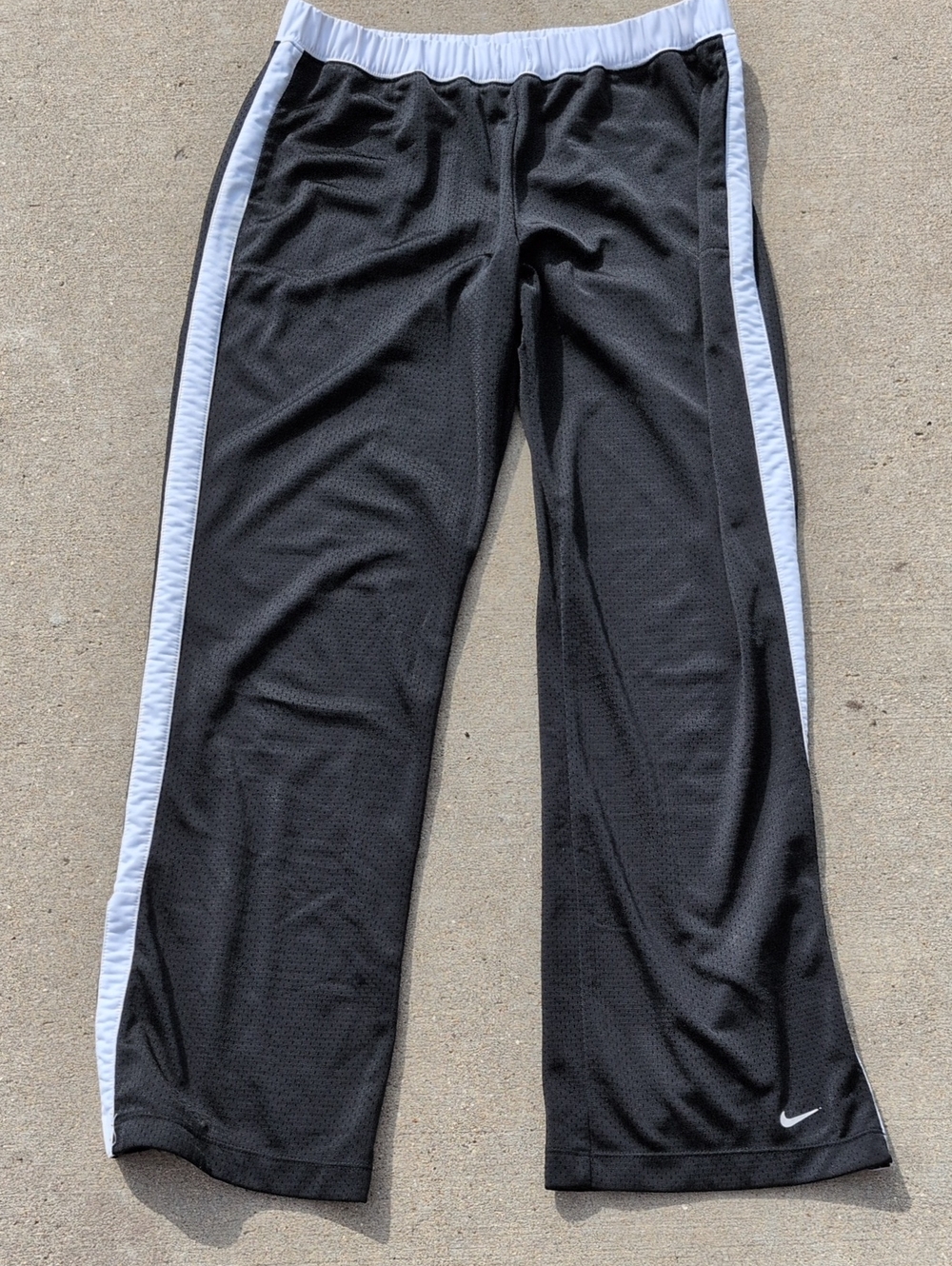 Nike Black Track Pants with White Side Stripes Women's Size Medium